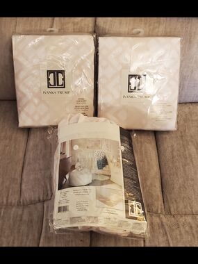 Ivanka Trump Cream Geometric Crib Bedding - Soft Neutral